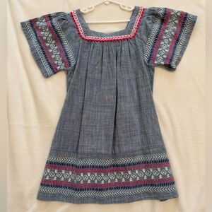 Cat & Jack Girls Embroidered Chambray Dress | Size M (7/8)